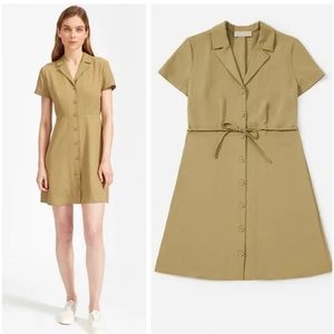 Everlane GoWeave Olive Green Collared Buttondown Dress